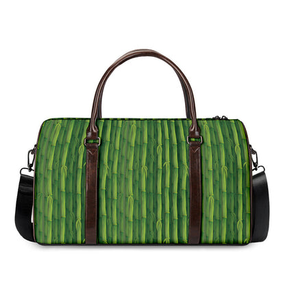 Green Bamboo Tree Pattern Print Duffle Bag