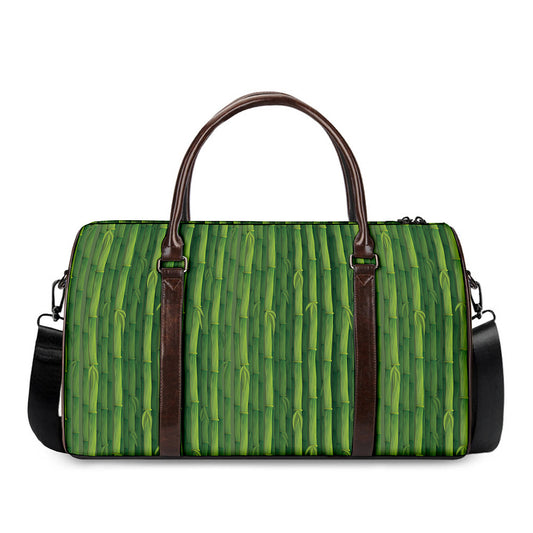 Green Bamboo Tree Pattern Print Duffle Bag