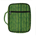 Green Bamboo Tree Pattern Print Front Pocket Bible Bag