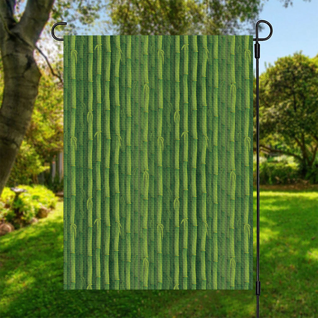 Green Bamboo Tree Pattern Print Garden Flag