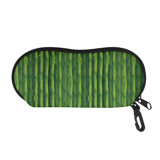 Green Bamboo Tree Pattern Print Glasses Case