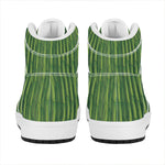 Green Bamboo Tree Pattern Print High Top Leather Sneakers