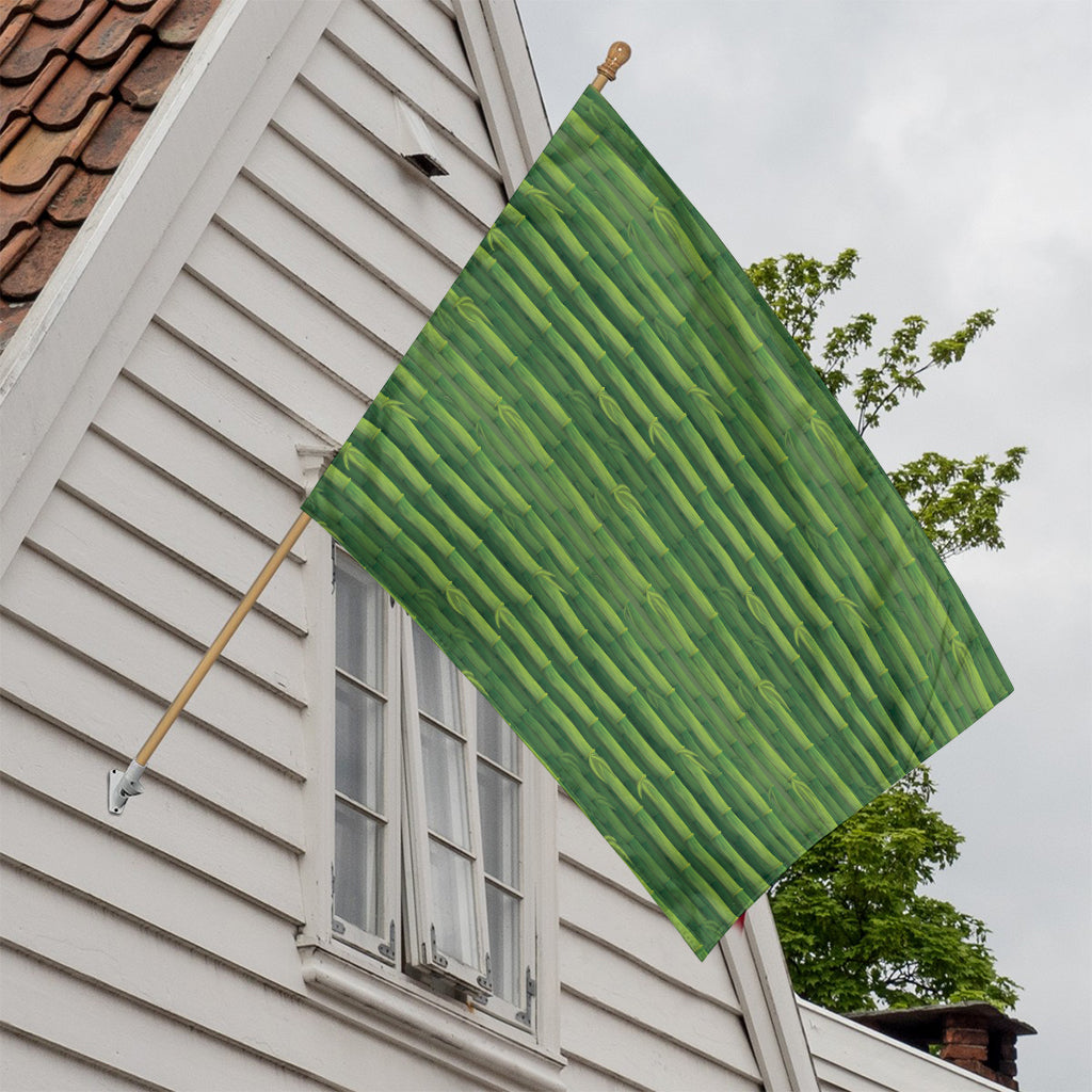 Green Bamboo Tree Pattern Print House Flag