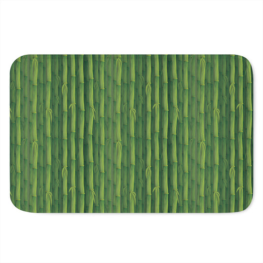Green Bamboo Tree Pattern Print Indoor Door Mat
