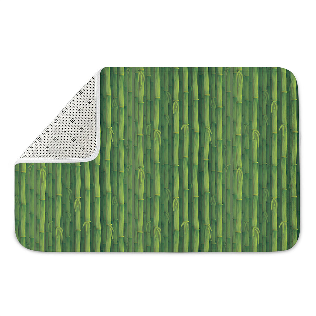 Green Bamboo Tree Pattern Print Indoor Door Mat