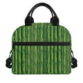 Green Bamboo Tree Pattern Print Insulated Lunch Bag