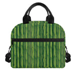 Green Bamboo Tree Pattern Print Insulated Lunch Bag