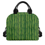 Green Bamboo Tree Pattern Print Insulated Lunch Bag