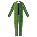 Green Bamboo Tree Pattern Print Jumpsuit