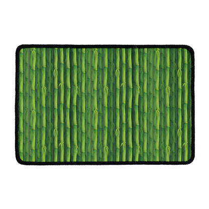 Green Bamboo Tree Pattern Print Kitchen Mat
