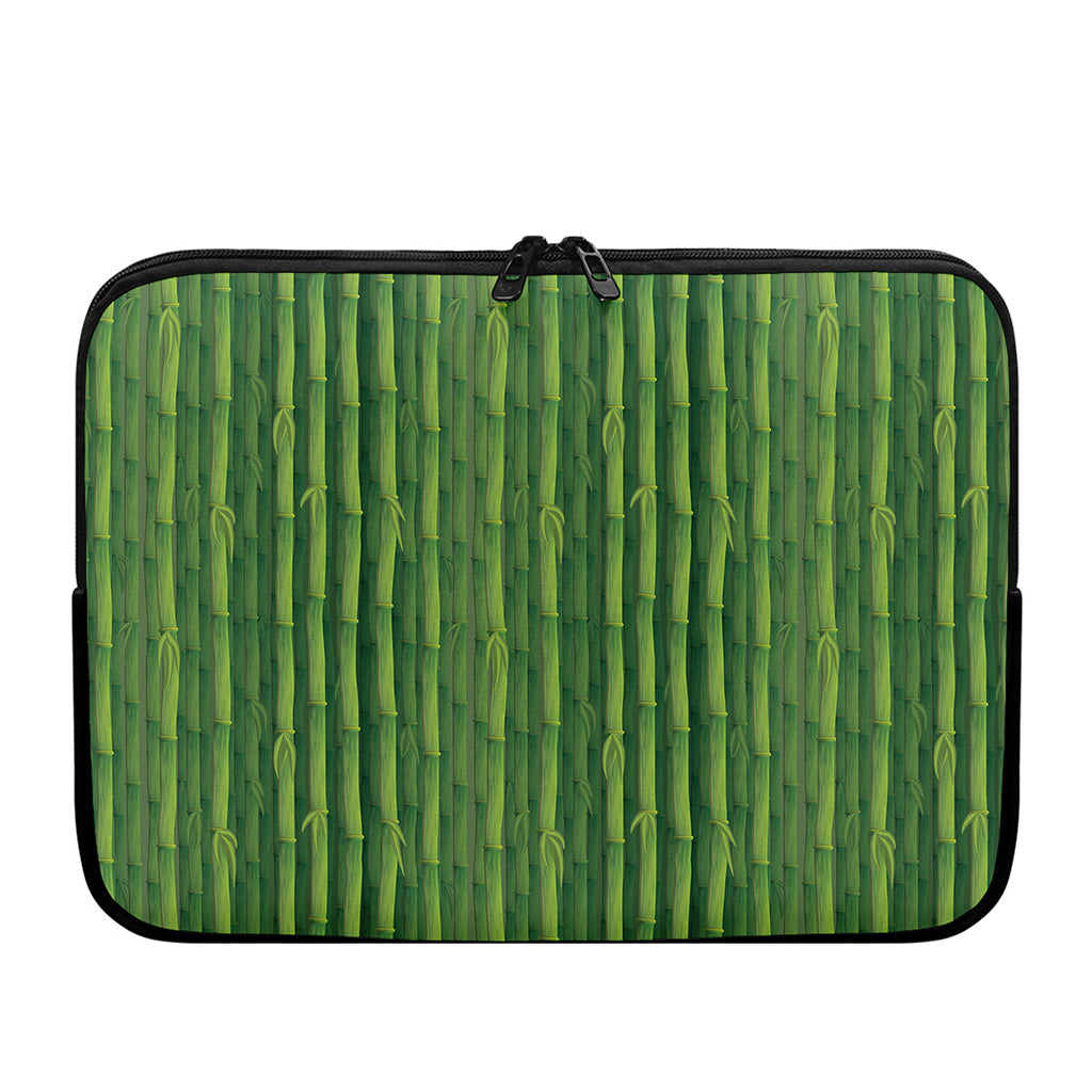 Green Bamboo Tree Pattern Print Laptop Sleeve