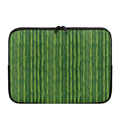 Green Bamboo Tree Pattern Print Laptop Sleeve