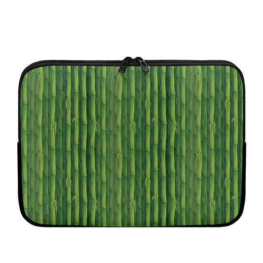 Green Bamboo Tree Pattern Print Laptop Sleeve