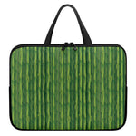 Green Bamboo Tree Pattern Print Laptop Sleeve With Handle
