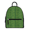 Green Bamboo Tree Pattern Print Leather Backpack