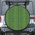Green Bamboo Tree Pattern Print Leather Spare Tire Cover