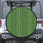 Green Bamboo Tree Pattern Print Leather Spare Tire Cover
