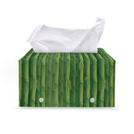 Green Bamboo Tree Pattern Print Leather Tissue Box Cover