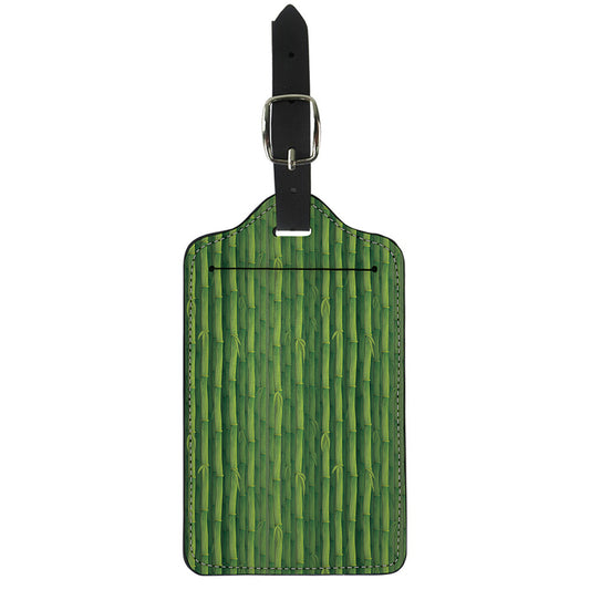 Green Bamboo Tree Pattern Print Luggage Tag