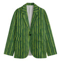 Green Bamboo Tree Pattern Print Men's Blazer