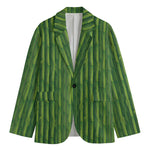 Green Bamboo Tree Pattern Print Men's Blazer