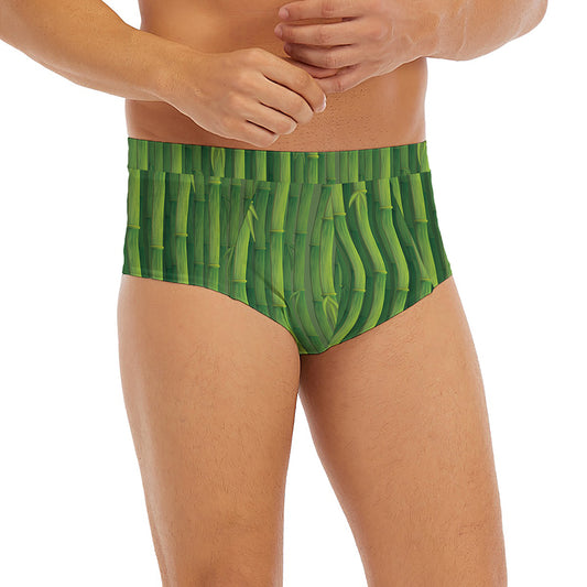 Green Bamboo Tree Pattern Print Men's Briefs