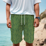 Green Bamboo Tree Pattern Print Men's Cargo Shorts