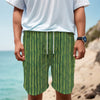 Green Bamboo Tree Pattern Print Men's Cargo Shorts