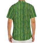 Green Bamboo Tree Pattern Print Men's Deep V-Neck Shirt