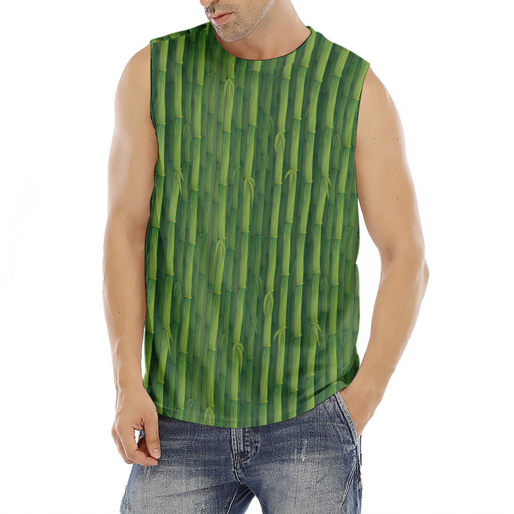 Green Bamboo Tree Pattern Print Men's Fitness Tank Top