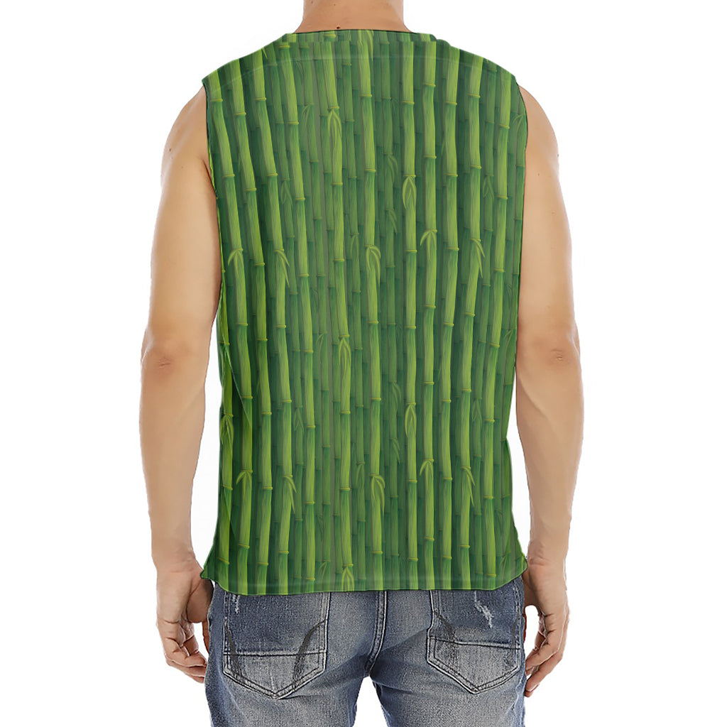 Green Bamboo Tree Pattern Print Men's Fitness Tank Top