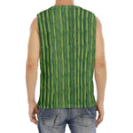 Green Bamboo Tree Pattern Print Men's Fitness Tank Top