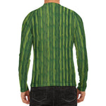 Green Bamboo Tree Pattern Print Men's Long Sleeve Rash Guard