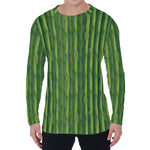Green Bamboo Tree Pattern Print Men's Long Sleeve T-Shirt