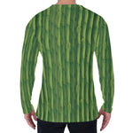 Green Bamboo Tree Pattern Print Men's Long Sleeve T-Shirt
