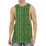 Green Bamboo Tree Pattern Print Men's Muscle Tank Top