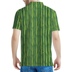 Green Bamboo Tree Pattern Print Men's Polo Shirt