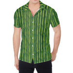 Green Bamboo Tree Pattern Print Men's Shirt