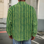 Green Bamboo Tree Pattern Print Men's Shirt Jacket