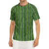 Green Bamboo Tree Pattern Print Men's Short Sleeve Rash Guard