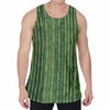 Green Bamboo Tree Pattern Print Men's Velvet Tank Top