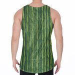 Green Bamboo Tree Pattern Print Men's Velvet Tank Top