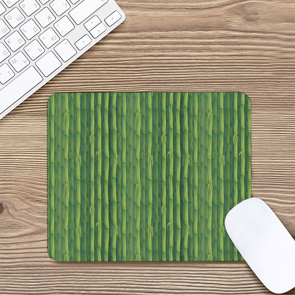 Green Bamboo Tree Pattern Print Mouse Pad