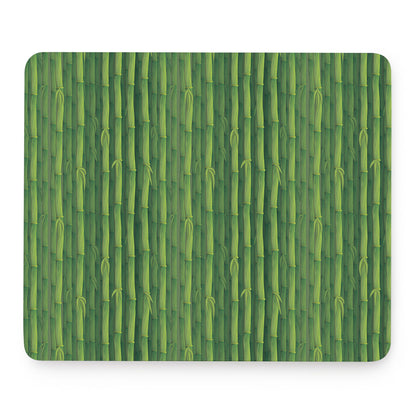 Green Bamboo Tree Pattern Print Mouse Pad