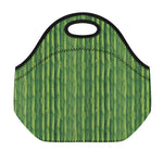 Green Bamboo Tree Pattern Print Neoprene Lunch Bag