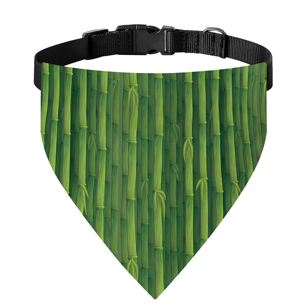 Green Bamboo Tree Pattern Print Over The Collar Dog Bandana