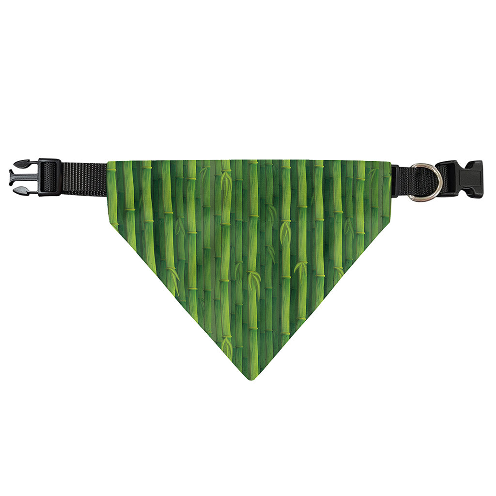 Green Bamboo Tree Pattern Print Over The Collar Dog Bandana