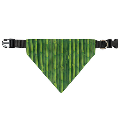 Green Bamboo Tree Pattern Print Over The Collar Dog Bandana