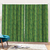 Green Bamboo Tree Pattern Print Pencil Pleat Curtains