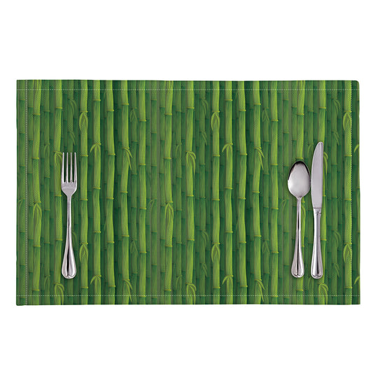 Green Bamboo Tree Pattern Print Placemat